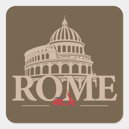 Rome Italië Europa Vierkante Sticker (Voorkant)