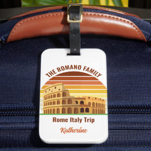Rome Italië Familiereis Colosseum Sunset Custom Bagagelabel