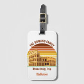 Rome Italië Familiereis Colosseum Sunset Custom Bagagelabel (Voorkant (verticaal))