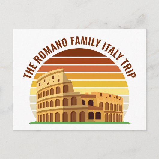 Rome Italië Familiereis Colosseum Sunset Custom Briefkaart (Voorkant)
