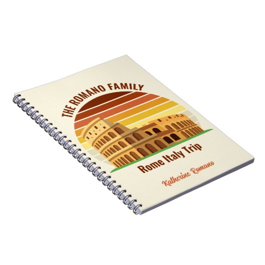 Rome Italië Familiereis Colosseum Sunset Custom Notitieboek (Rechterzijde)