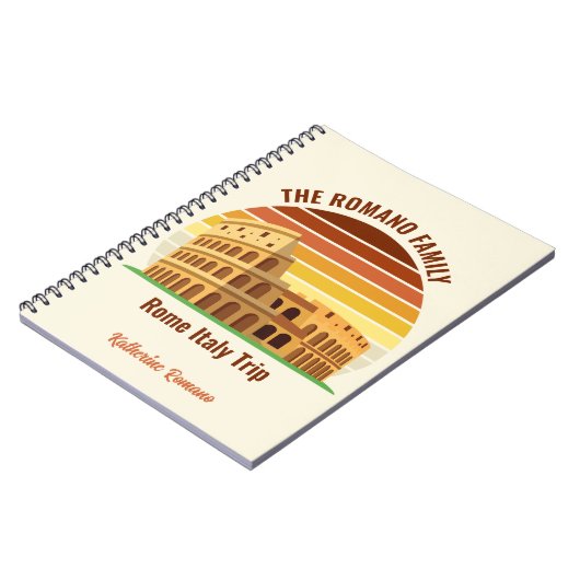 Rome Italië Familiereis Colosseum Sunset Custom Notitieboek (Linkerzijde)