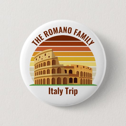 Rome Italië Familiereis Colosseum Sunset Custom Ronde Button 5,7 Cm (Voorkant)