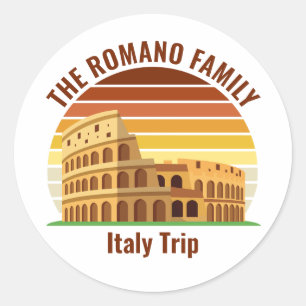 Rome Italië Familiereis Colosseum Sunset Custom Ronde Sticker