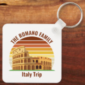 Rome Italië Familiereis Colosseum Sunset Custom Sleutelhanger (Achterkant)