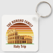 Rome Italië Familiereis Colosseum Sunset Custom Sleutelhanger (Achterkant)