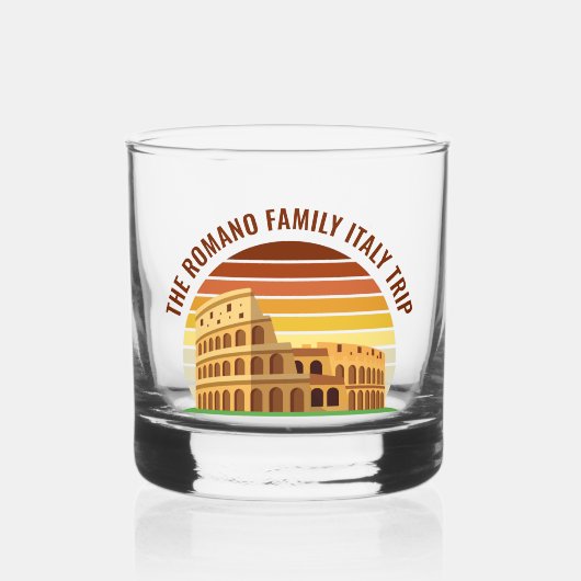 Rome Italië Familiereis Colosseum Sunset Custom Whisky Glas (Voorkant)
