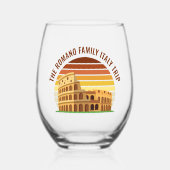 Rome Italië Familiereis Colosseum Sunset Custom Wijnglas Zonder Voet (Voorkant)