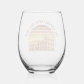 Rome Italië Familiereis Colosseum Sunset Custom Wijnglas Zonder Voet (Achterkant)