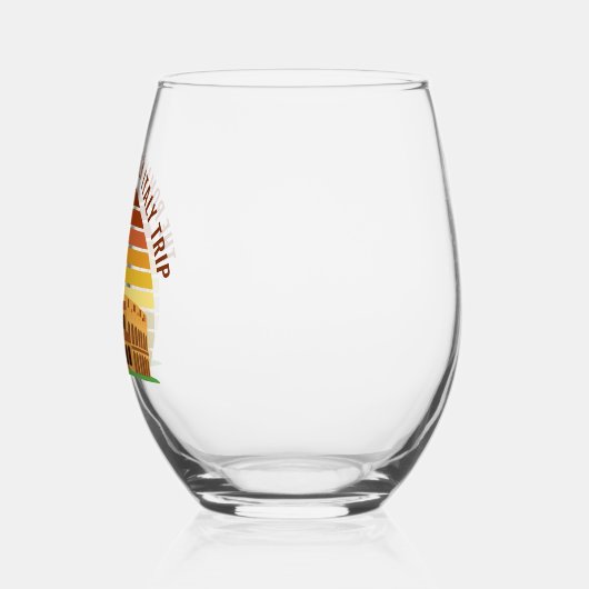 Rome Italië Familiereis Colosseum Sunset Custom Wijnglas Zonder Voet (Links)