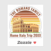 Rome Italië Familiereis Colosseum Sunset Keepsake Sticker (Vel)