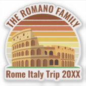 Rome Italië Familiereis Colosseum Sunset Keepsake Sticker (Voorkant)