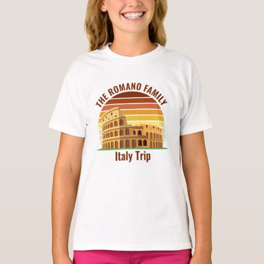 Rome Italië Familiereis Colosseum Sunset Kinder T-shirt (Voorkant)