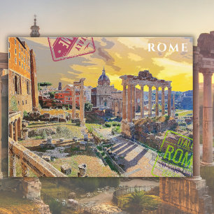  Rome Italië Forum Schilderen Reiskunst Briefkaart