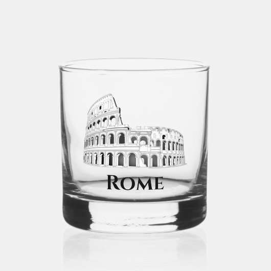 Rome Italië Italiaans Colosseum Whisky Glas (Voorkant)