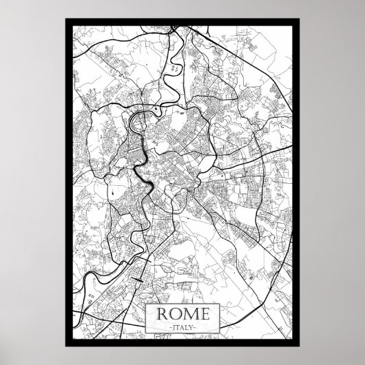 Rome Italië Kaart Poster (Voorkant)