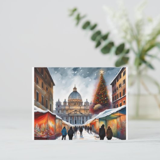 Rome, Italië - Kerstmis - Winter Briefkaart (Staand voorkant)