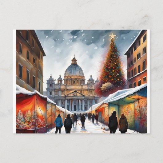 Rome, Italië - Kerstmis - Winter Briefkaart (Voorkant)
