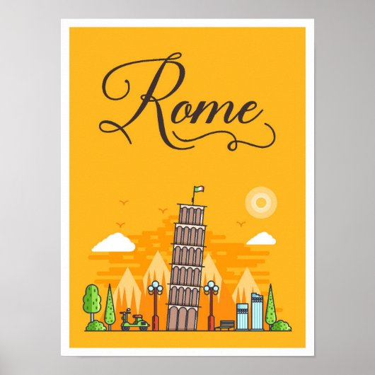 Rome Italië Kunst Reizen Illustratie Poster (Voorkant)