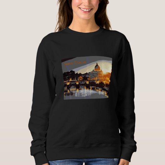 Rome Italië Landschap Silhouet Trui (Voorkant)