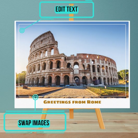 Rome Italië Met het Colosseum Briefkaart