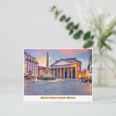Rome Italië Met het Pantheon Briefkaart (Staand voorkant)