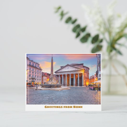 Rome Italië Met het Pantheon Briefkaart (Staand voorkant)