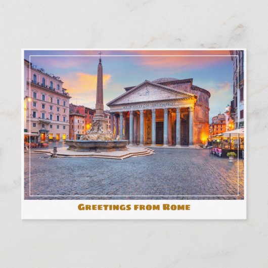 Rome Italië Met het Pantheon Briefkaart (Voorkant)