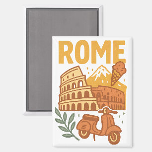 Rome Italië Minimalistisch met de Hand Getekende C Magneet