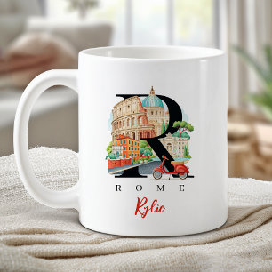 Rome Italië Monogram Letter R Persoonlijk Cadeau Koffiemok