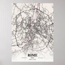Rome - Italië Neapolitan City Map Poster