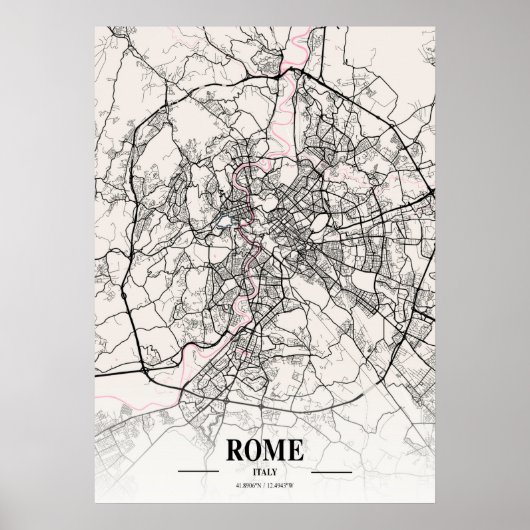 Rome - Italië Neapolitan City Map Poster (Voorkant)
