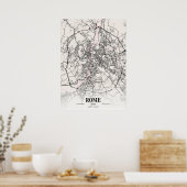 Rome - Italië Neapolitan City Map Poster (Keuken)