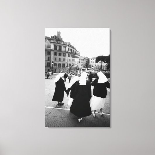 Rome Italië, Nonnen Patrouille! (NR) Canvas Afdruk (Voorkant)