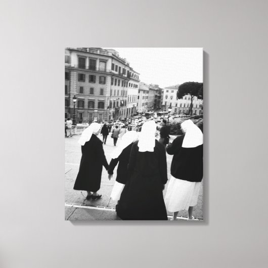 Rome Italië, Nonnen Patrouille! (NR) Canvas Afdruk (Voorkant)