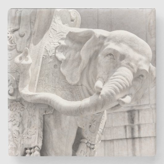 Rome, Italië Olifant Beeldhouwwerk Stenen Onderzet Onderzetter (Voorkant)