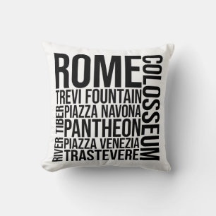 Rome, Italië oriëntatiepunten Typografie - Europe Kussen