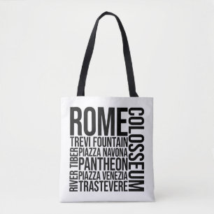 Rome, Italië oriëntatiepunten Typografie - Europe Tote Bag
