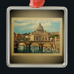 Rome Italië Ornament Vintage Travel<br><div class="desc">Een  Rome-ornament met Sint-Peter's Basilica.</div>