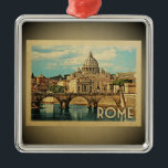 Rome Italië Ornament Vintage Travel<br><div class="desc">Een  Rome-ornament met Sint-Peter's Basilica.</div>