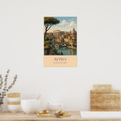 Rome, Italië – Oude Reisposter Poster (Keuken)