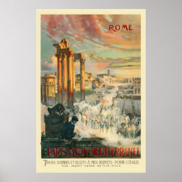 Rome Italië Parijs Lyon Mediterrannee Vintage Reiz Poster