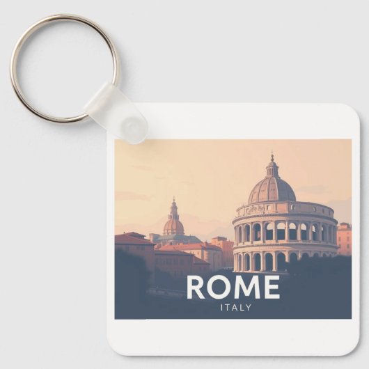 Rome Italië Pastel Travel Design Sleutelhanger (Voorkant)