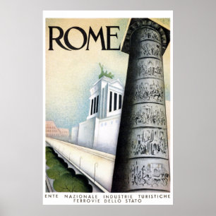 Rome Italië Poster voor reizen met reisrotatie ter