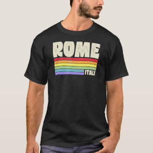 Rome Italië Rainbow Gay Pride Merch Retro 70s 80s T-shirt