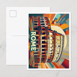 Rome Italië Reis artistiek kleurrijk Briefkaart