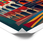 Rome Italië Reis artistiek kleurrijk Poster (Hoek)