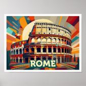 Rome Italië Reis artistiek kleurrijk Poster (Voorkant)