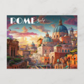Rome Italië Reiskunst Briefkaart (Voorkant)