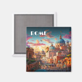 Rome Italië Reiskunst Magneet (Voorkant / Achterkant)